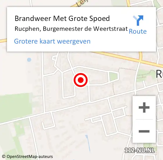 Locatie op kaart van de 112 melding: Brandweer Met Grote Spoed Naar Rucphen, Burgemeester de Weertstraat op 16 maart 2023 19:08