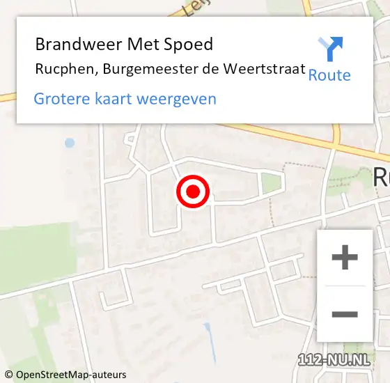 Locatie op kaart van de 112 melding: Brandweer Met Spoed Naar Rucphen, Burgemeester de Weertstraat op 16 maart 2023 19:57