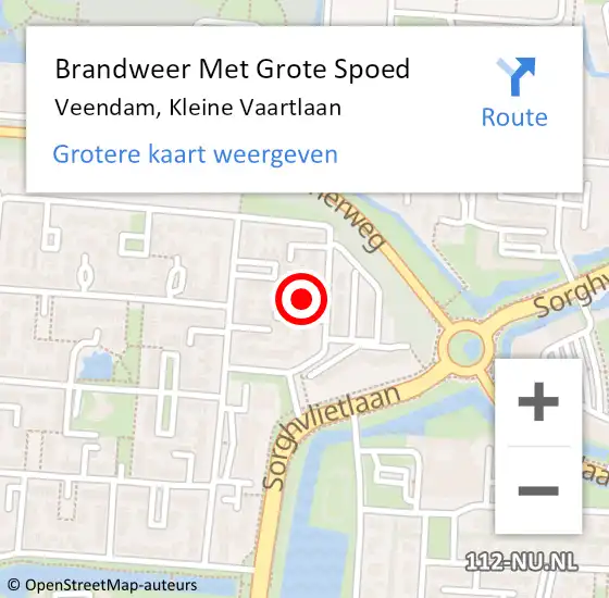 Locatie op kaart van de 112 melding: Brandweer Met Grote Spoed Naar Veendam, Kleine Vaartlaan op 16 maart 2023 21:20