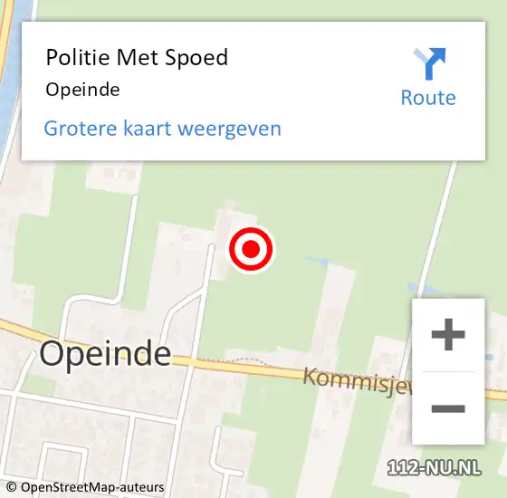 Locatie op kaart van de 112 melding: Politie Met Spoed Naar Opeinde op 16 maart 2023 22:30