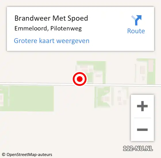 Locatie op kaart van de 112 melding: Brandweer Met Spoed Naar Emmeloord, Pilotenweg op 16 maart 2023 23:56