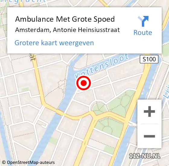 Locatie op kaart van de 112 melding: Ambulance Met Grote Spoed Naar Amsterdam, Antonie Heinsiusstraat op 17 maart 2023 03:24