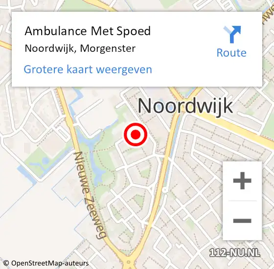 Locatie op kaart van de 112 melding: Ambulance Met Spoed Naar Noordwijk, Morgenster op 17 maart 2023 03:32