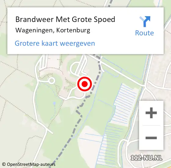 Locatie op kaart van de 112 melding: Brandweer Met Grote Spoed Naar Wageningen, Kortenburg op 17 maart 2023 05:17