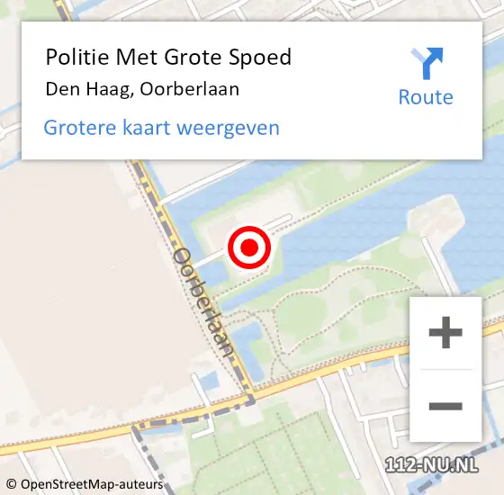 Locatie op kaart van de 112 melding: Politie Met Grote Spoed Naar Den Haag, Oorberlaan op 17 maart 2023 11:43