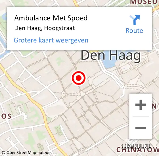 Locatie op kaart van de 112 melding: Ambulance Met Spoed Naar Den Haag, Hoogstraat op 17 maart 2023 11:51