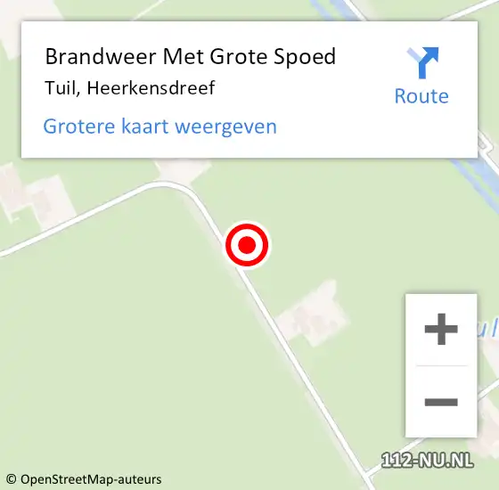 Locatie op kaart van de 112 melding: Brandweer Met Grote Spoed Naar Tuil, Heerkensdreef op 17 maart 2023 12:02