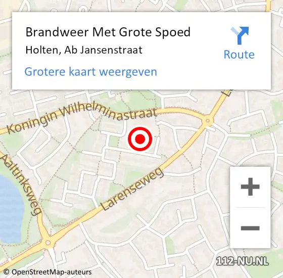 Locatie op kaart van de 112 melding: Brandweer Met Grote Spoed Naar Holten, Ab Jansenstraat op 17 maart 2023 12:16