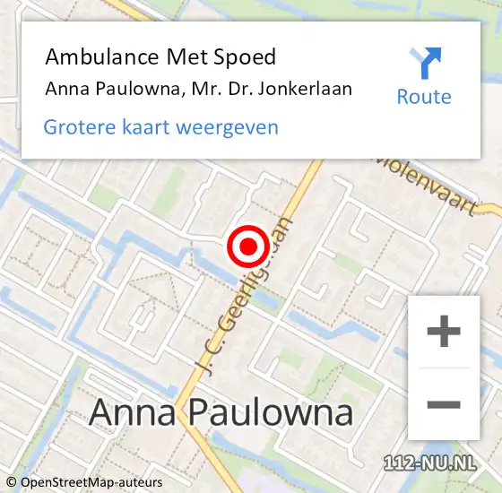 Locatie op kaart van de 112 melding: Ambulance Met Spoed Naar Anna Paulowna, Mr. Dr. Jonkerlaan op 17 maart 2023 12:27
