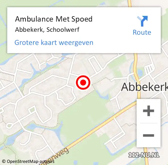 Locatie op kaart van de 112 melding: Ambulance Met Spoed Naar Abbekerk, Schoolwerf op 17 maart 2023 12:37