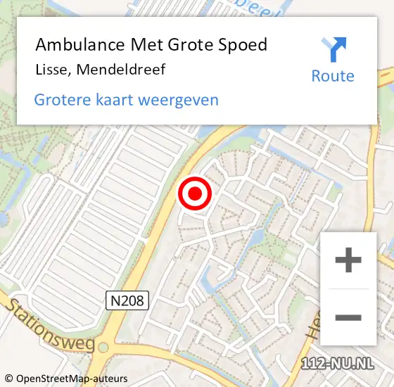 Locatie op kaart van de 112 melding: Ambulance Met Grote Spoed Naar Lisse, Mendeldreef op 17 maart 2023 13:43
