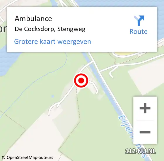 Locatie op kaart van de 112 melding: Ambulance De Cocksdorp, Stengweg op 17 maart 2023 14:14