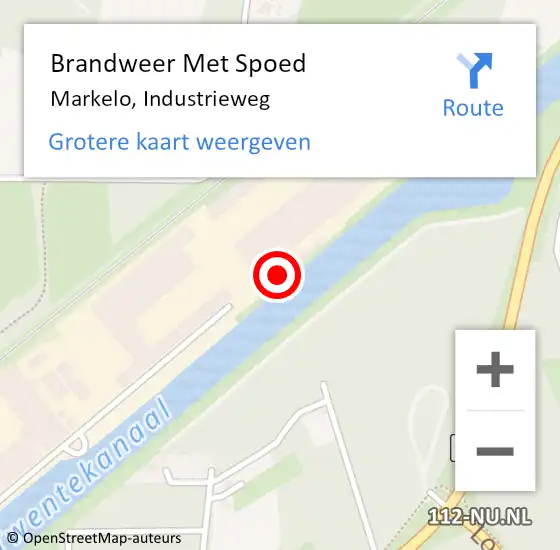 Locatie op kaart van de 112 melding: Brandweer Met Spoed Naar Markelo, Industrieweg op 17 maart 2023 14:19