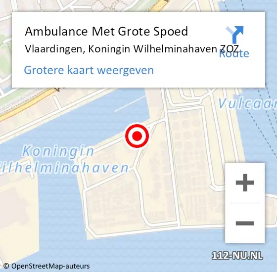 Locatie op kaart van de 112 melding: Ambulance Met Grote Spoed Naar Vlaardingen, Koningin Wilhelminahaven ZOZ op 17 maart 2023 14:38