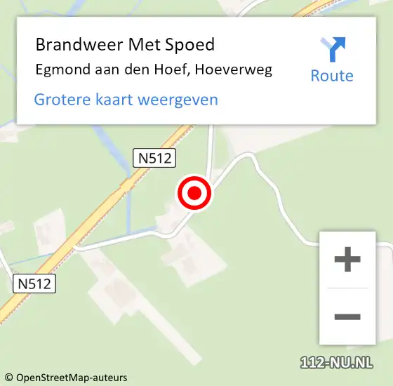 Locatie op kaart van de 112 melding: Brandweer Met Spoed Naar Egmond aan den Hoef, Hoeverweg op 17 maart 2023 14:55