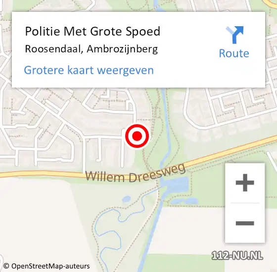 Locatie op kaart van de 112 melding: Politie Met Grote Spoed Naar Roosendaal, Ambrozijnberg op 17 maart 2023 14:59