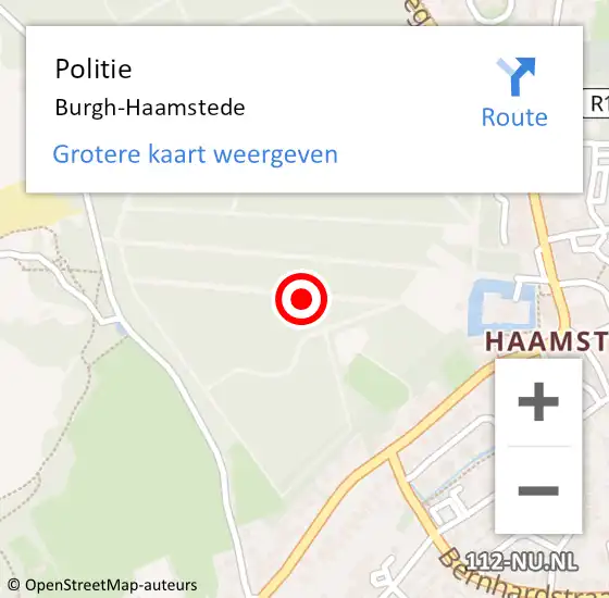 Locatie op kaart van de 112 melding: Politie Burgh-Haamstede op 17 maart 2023 15:04