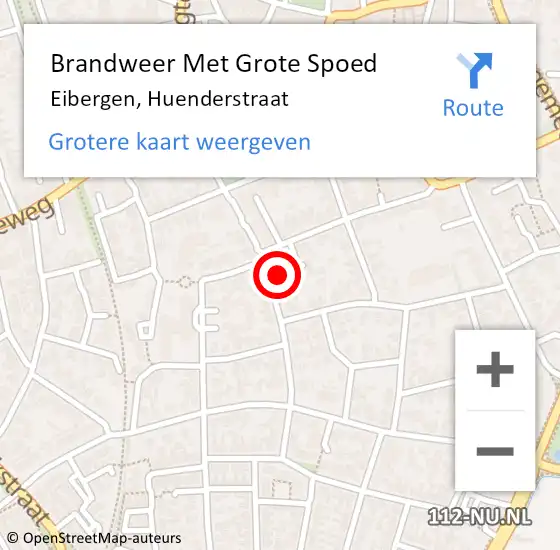 Locatie op kaart van de 112 melding: Brandweer Met Grote Spoed Naar Eibergen, Huenderstraat op 17 maart 2023 15:38