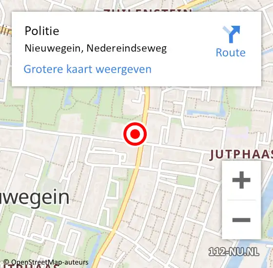 Locatie op kaart van de 112 melding: Politie Nieuwegein, Nedereindseweg op 17 maart 2023 15:55