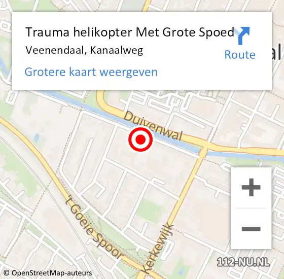 Locatie op kaart van de 112 melding: Trauma helikopter Met Grote Spoed Naar Veenendaal, Kanaalweg op 17 maart 2023 16:18