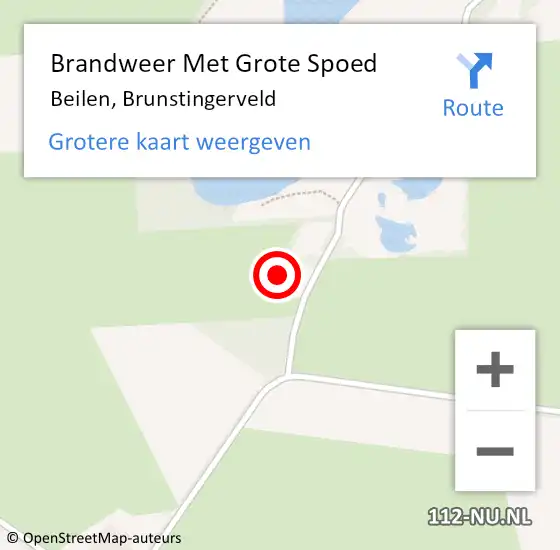 Locatie op kaart van de 112 melding: Brandweer Met Grote Spoed Naar Beilen, Brunstingerveld op 17 maart 2023 16:48