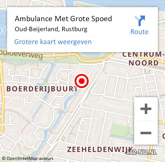 Locatie op kaart van de 112 melding: Ambulance Met Grote Spoed Naar Oud-Beijerland, Rustburg op 17 maart 2023 16:54