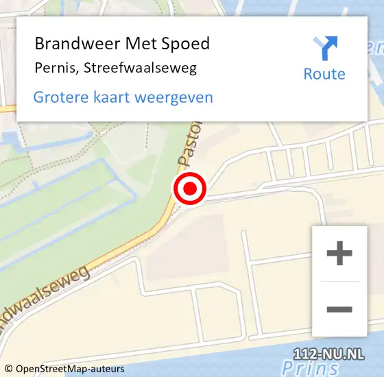 Locatie op kaart van de 112 melding: Brandweer Met Spoed Naar Pernis, Streefwaalseweg op 17 maart 2023 16:56