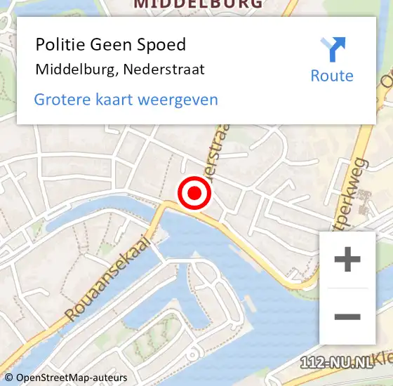 Locatie op kaart van de 112 melding: Politie Geen Spoed Naar Middelburg, Nederstraat op 17 maart 2023 17:18