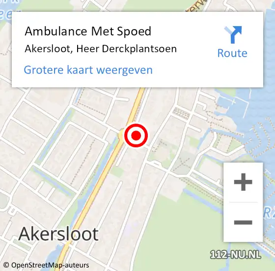 Locatie op kaart van de 112 melding: Ambulance Met Spoed Naar Akersloot, Heer Derckplantsoen op 17 maart 2023 17:33