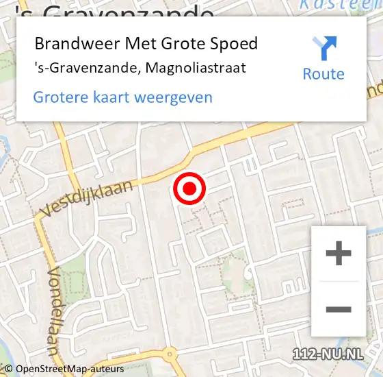 Locatie op kaart van de 112 melding: Brandweer Met Grote Spoed Naar 's-Gravenzande, Magnoliastraat op 17 maart 2023 17:43