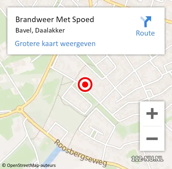 Locatie op kaart van de 112 melding: Brandweer Met Spoed Naar Bavel, Daalakker op 17 maart 2023 17:59