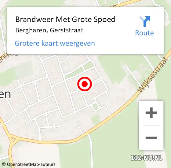 Locatie op kaart van de 112 melding: Brandweer Met Grote Spoed Naar Bergharen, Gerststraat op 17 maart 2023 18:20
