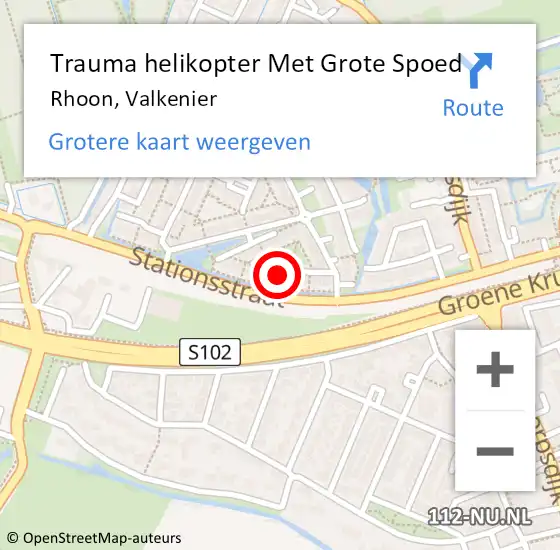 Locatie op kaart van de 112 melding: Trauma helikopter Met Grote Spoed Naar Rhoon, Valkenier op 17 maart 2023 19:13