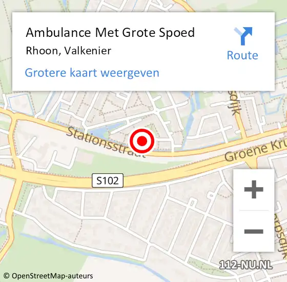 Locatie op kaart van de 112 melding: Ambulance Met Grote Spoed Naar Rhoon, Valkenier op 17 maart 2023 19:14