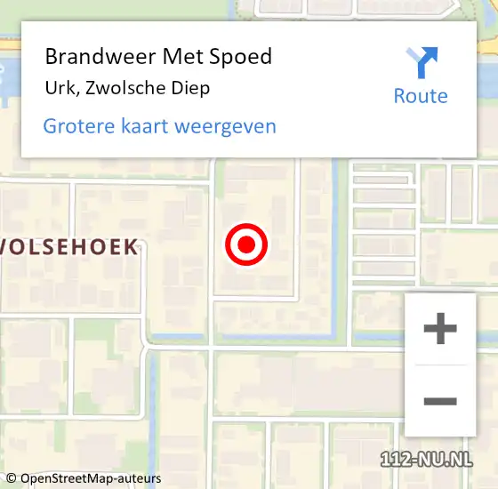 Locatie op kaart van de 112 melding: Brandweer Met Spoed Naar Urk, Zwolsche Diep op 17 maart 2023 19:21