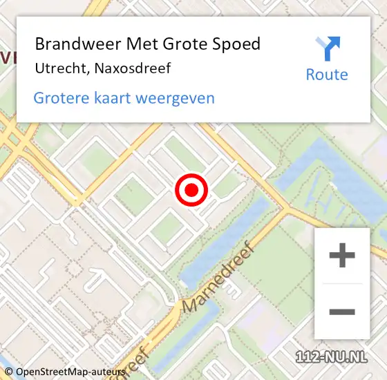 Locatie op kaart van de 112 melding: Brandweer Met Grote Spoed Naar Utrecht, Naxosdreef op 17 maart 2023 19:23