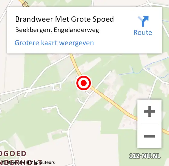 Locatie op kaart van de 112 melding: Brandweer Met Grote Spoed Naar Beekbergen, Engelanderweg op 17 maart 2023 21:36