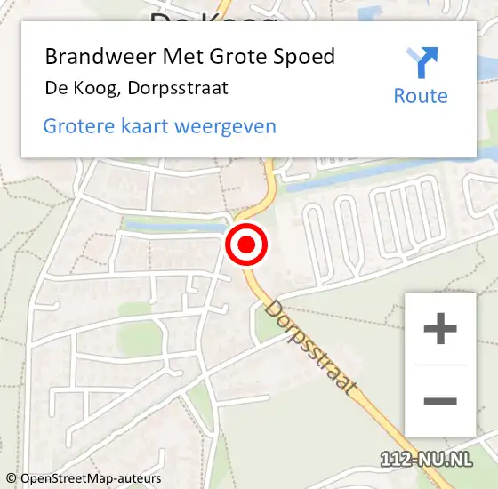 Locatie op kaart van de 112 melding: Brandweer Met Grote Spoed Naar De Koog, Dorpsstraat op 17 maart 2023 21:41