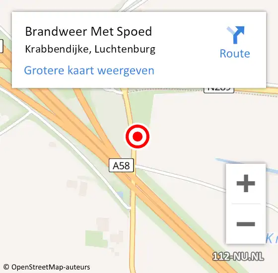 Locatie op kaart van de 112 melding: Brandweer Met Spoed Naar Krabbendijke, Luchtenburg op 17 maart 2023 22:32