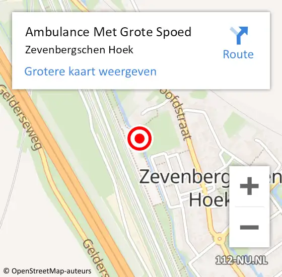 Locatie op kaart van de 112 melding: Ambulance Met Grote Spoed Naar Zevenbergschen Hoek op 17 maart 2023 22:39
