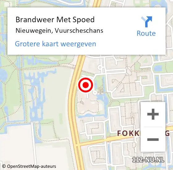 Locatie op kaart van de 112 melding: Brandweer Met Spoed Naar Nieuwegein, Vuurscheschans op 17 maart 2023 22:53