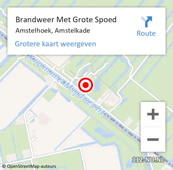 Locatie op kaart van de 112 melding: Brandweer Met Grote Spoed Naar Amstelhoek, Amstelkade op 18 maart 2023 02:13