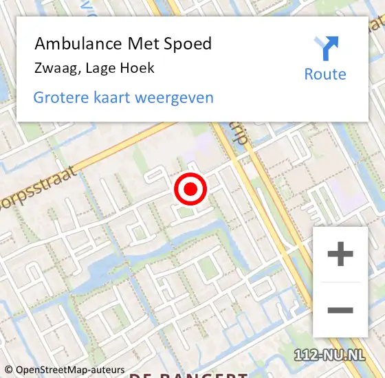 Locatie op kaart van de 112 melding: Ambulance Met Spoed Naar Zwaag, Lage Hoek op 18 maart 2023 04:19