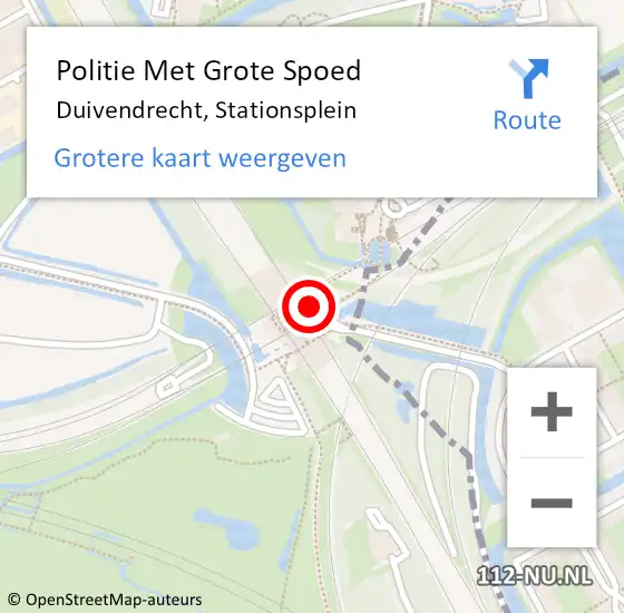 Locatie op kaart van de 112 melding: Politie Met Grote Spoed Naar Duivendrecht, Stationsplein op 18 maart 2023 06:55