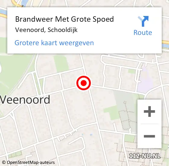 Locatie op kaart van de 112 melding: Brandweer Met Grote Spoed Naar Veenoord, Schooldijk op 18 maart 2023 07:33