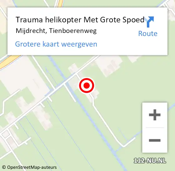 Locatie op kaart van de 112 melding: Trauma helikopter Met Grote Spoed Naar Mijdrecht, Tienboerenweg op 18 maart 2023 07:40