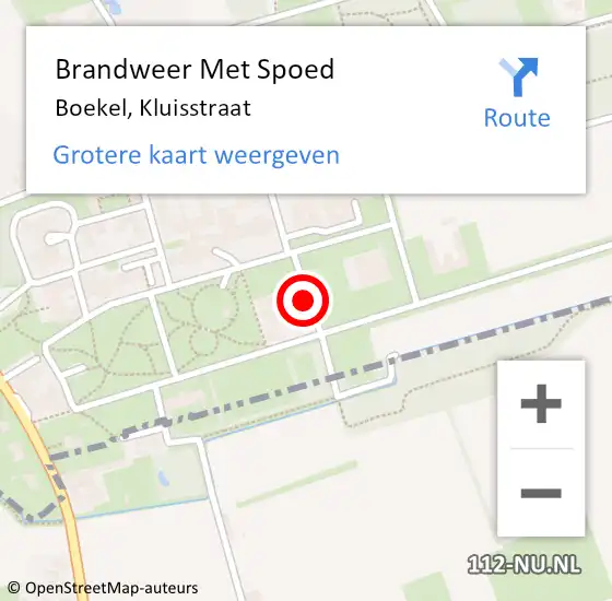 Locatie op kaart van de 112 melding: Brandweer Met Spoed Naar Boekel, Kluisstraat op 18 maart 2023 07:54