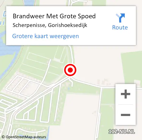 Locatie op kaart van de 112 melding: Brandweer Met Grote Spoed Naar Scherpenisse, Gorishoeksedijk op 19 augustus 2014 11:13