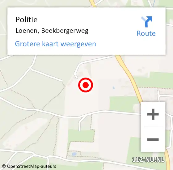 Locatie op kaart van de 112 melding: Politie Loenen, Beekbergerweg op 18 maart 2023 08:34