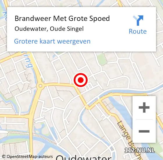 Locatie op kaart van de 112 melding: Brandweer Met Grote Spoed Naar Oudewater, Oude Singel op 18 maart 2023 08:55